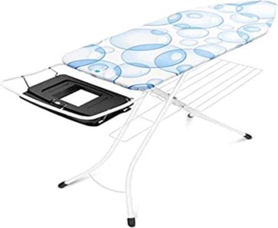 Unyqoos Dampfbügelbrett 124 x 45 cm (Größe C) - Bügelbrett für Dampfbügelstationen, PerfectFlow-Bezug, höhenverstellbar 75-98 cm, Kindersicherung