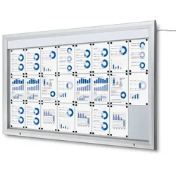 Schaukasten LED 24x A4 Alu Infokasten Plakatschaukasten beleuchtet wetterfest