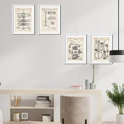 POSTER Set mit 4 Jahrgang MusikPatenten A4 Rahmenlos