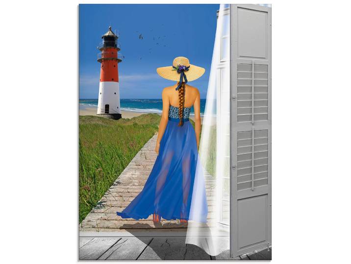 Glasbild ARTLAND Urlaub am Meer , bunt (farbe bild(er): bunt), B:45cm H:60cm, Bilder, Glasbild, in verschiedenen Grössen