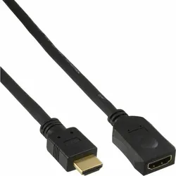 INLINE HDMI Verlängerung, Stecker/Buchse, schwarz, 7,5m vergoldete Kontakte