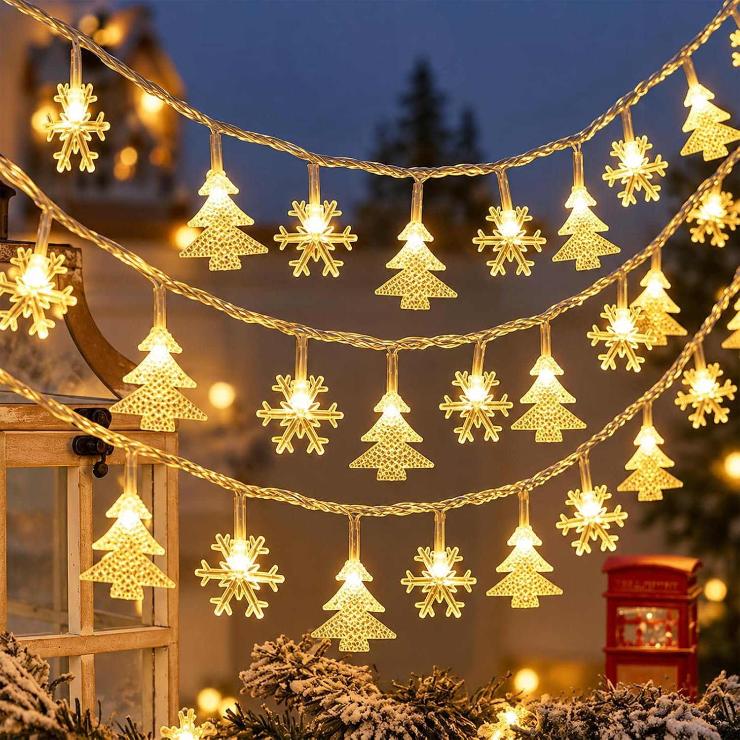 40 stuks kerstverlichting lichtsnoer van 6 meter voor kerstversiering