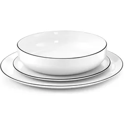 Médard De Noblat Yaka Schwarzes Salat- und Gebäckbrett, Schüssel + Schale, Schwarz, Weiss