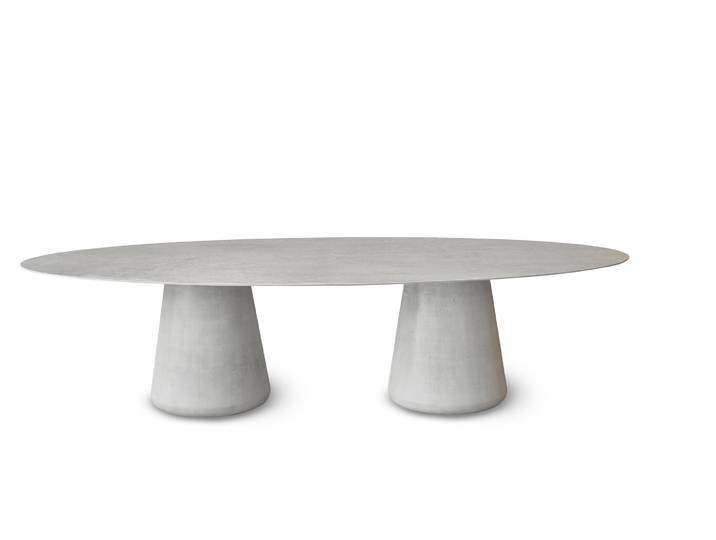 Solpuri Queen Dining Tisch Beton/Aluminium/Dekton Ivory oval