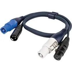 DAP FP17 Hybrid Cable - powerCON & 3-pin XLR - Audio / Power 0,75 m