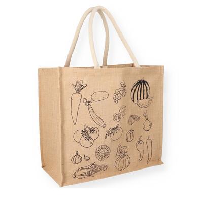 Nette 10 Tragetaschen aus Jute natur Jutetaschen 420 + 200 x 380 mm