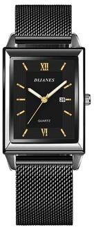 Uplift Essentials Luxury Fashion Gold Stainless Steel Watch Elegant Quartz Wristwatch With Calendar For Men And Women black Gold
