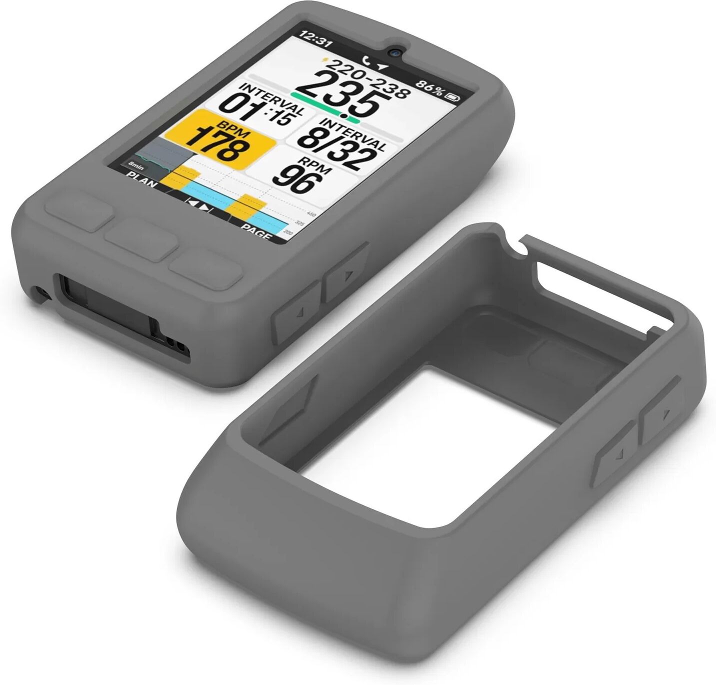INF Silikon Schutzhülle für Wahoo ELEMNT BOLT V3 & BOLT3 Fahrradcomputer – Optimaler Schutz Grau