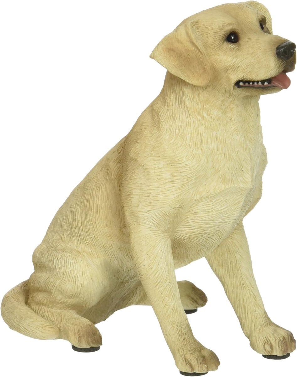 Handgemaakt realistisch hond figuur wit - Middelgroot huisdier beeldje voor decoratie
