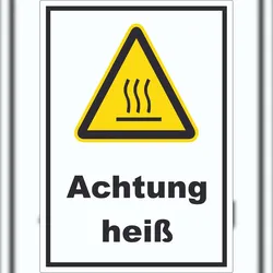 HB-Druck Achtung heiß Aufkleber A2 (420x594mm)