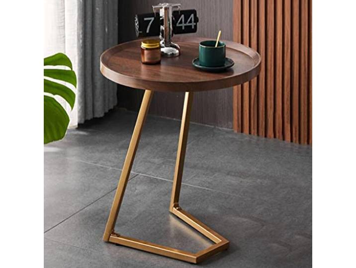 XDgfjrCGKJ Mit Metallrahmen, moderner Sofa-Akzenttisch, lässiger Teetisch(Walnut a,50 cm)