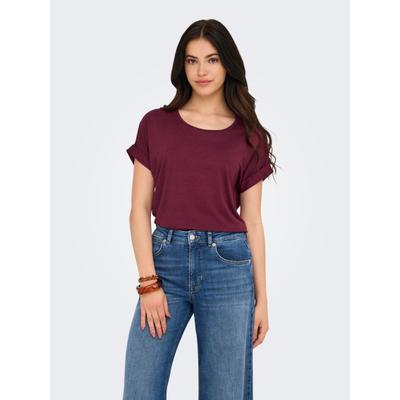 ONLY "ONLMOSTER – T-Shirt mit melierter Optik und elastischem Material" meliert, casual, lässig geschnitten, Viskosemischung, Rundhals