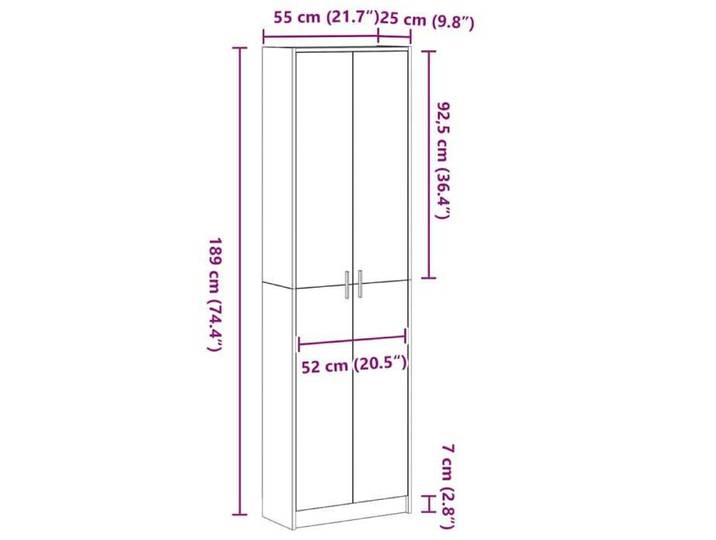 Remise 2026®Meuble vêtements Gris - Armoire de chambre - grand stockage - Armoire penderie - Gris Sonoma - 55x25x189cm - Bois d'i
