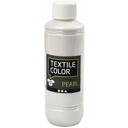 Creativ Company, Künstlerfarbe + Bastelfarbe, Textilfarbe, deckende Textilfarbe – Basis Perlmutt, 250 ml (250 ml)