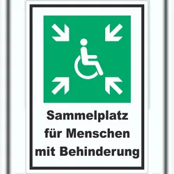 HB-Druck Sammelplatz für Menschen mit Behinderung Aufkleber A6 (105x148mm)