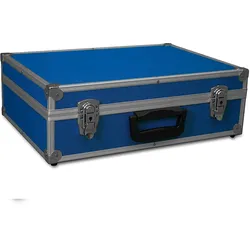 GORANDO Transportkoffer blau mit Aluminiumrahmen 440x300x130mm Alukoffer Würfelschaum