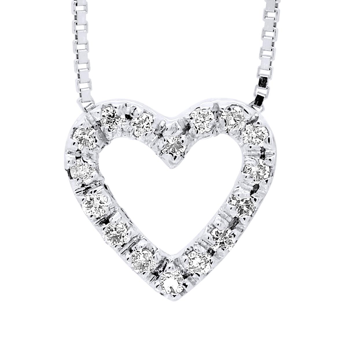 Ketting hart Diamonds 0.070 Cts White Gold