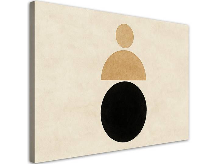 Feeby Leinwandbild Abstrakte Figuren Minimalismus 120x80cm, Beige, Rechteckig, 120x80 cm, Bilder & Rahmen, Bilder, Leinwandbilder