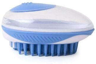 Inspired Deals Dog Bath Brush With Shampoo Dispenser For Cats And Dogs blue