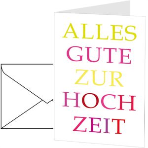 LUMA Hochzeitskarte 780, Klappkarte mit Umschlag, 11,5 x 17 cm