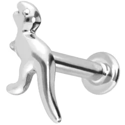 14 Karat Gold Labret mit Innengewinde DINOSAURIER