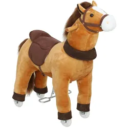 Reitpferd, Spielpferd zum Reiten mit Sattel Rollen, 75 cm Stehpferd Plüschpferd