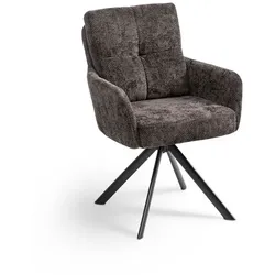 2er-Set [de]sign & more Stuhl Aversa Stoff Schwarz