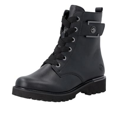 Schnürstiefelette REMONTE, Damen, Gr. 38, schwarz, Lederimitat, Schuhe Schnürstiefelette, Schnürboots, Workerboots mit Profilsohle