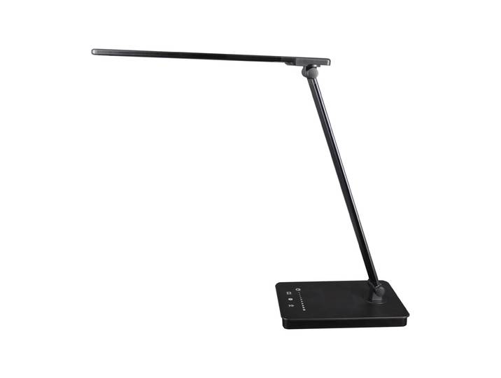 Unilux Lampe de bureau pliable Novy - Led intégrée - Tête rotative - Port USB - Noir