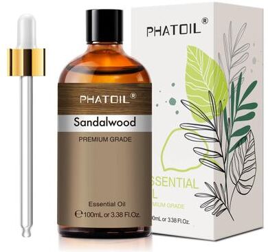 Inspired Finds PHATOIL 100ml Essential Oil Eucalyptus, Lavender, Vanilla, Jasmine, Lemon & Bergamot For Aromatherapy & Candle Mak sandalwood