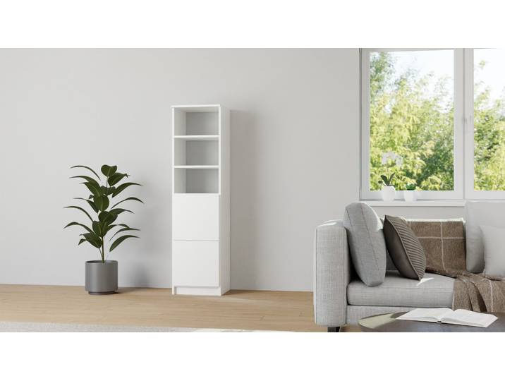 Schlichtes Highboard MDF Beschichtet MDF Weiß matt