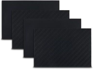 Dainty Home Lausanne Premium Vegan Leather Reversible 2 Pattern Rectangular Placemat Set Of 4