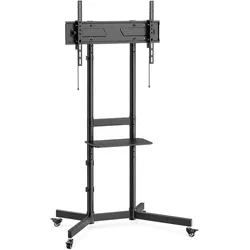 Wiltec TV Ständer rollbar Ablage 37"-70" Fernsehständer Bodenständer Standfuss (70 kg, 37" - 70"), TV Ständer, Schwarz