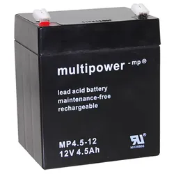Blei-Akku Multipower MP4.5-12, 4,8 mm Faston Anschluss, 12 Volt, 4,5 Ah
