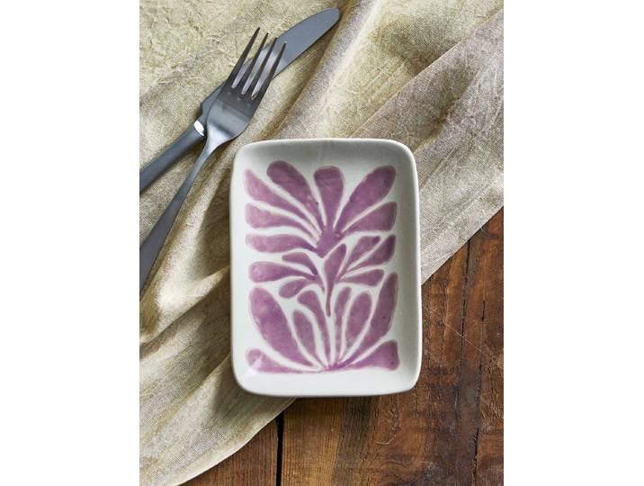 Assiette Fauni Mauve 12 x 2 x 15cm Multicolore