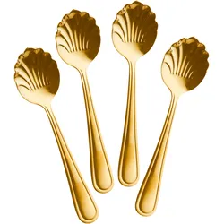 RICE Rostfreier Stahl Teelöffel 4er, 14 cm, gold