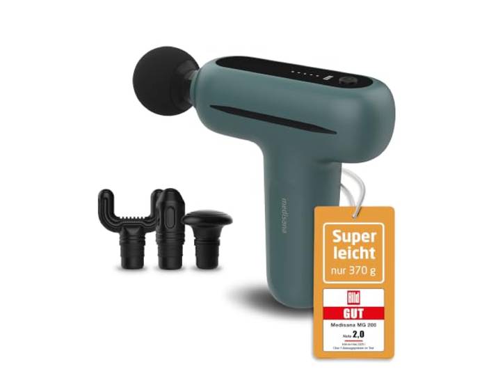 medisana MG 200 Massagepistole, Massage Gun mit 4 Aufsätzen & Smart-Modus