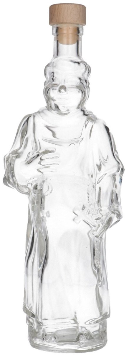 Glazen Fles Monnik - 350 ml - Transparante decoratieve fles met dop