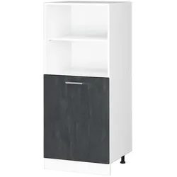 Vicco Vorratsschrank R-Line Schwarz Beton Weiß 60 cm kleine Tür