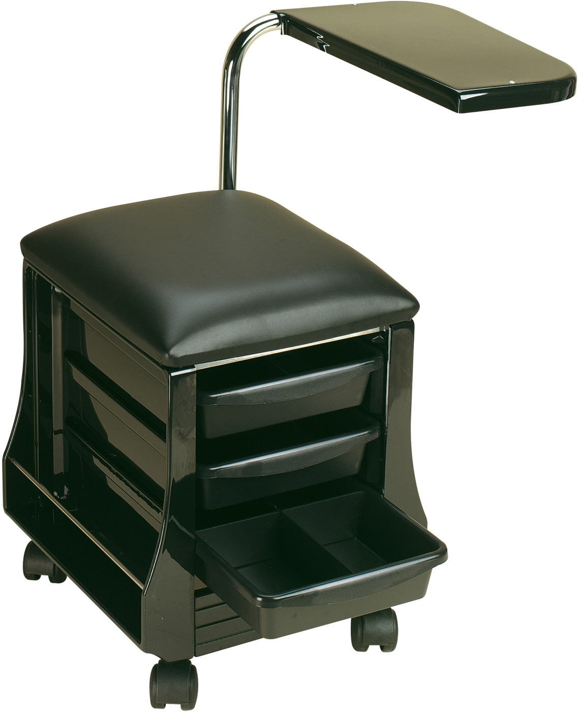 Sibel Mobiler Hocker mit Handauflage und Ablage / Schwarz SN-000080102