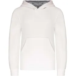 Kariban Kinder Kontrast Kapuzen Sweater Hoodie K453 white/fine grey 10/12