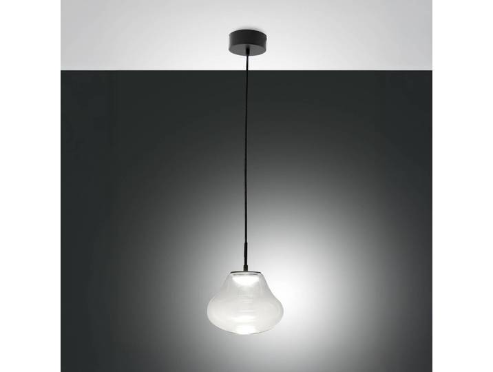 Fabas Luce Glas Hängelampe Deva, dimmbar, klar / transparent, für Wohn- / Esszimmer, Glas, Modern, Pendelleuchte