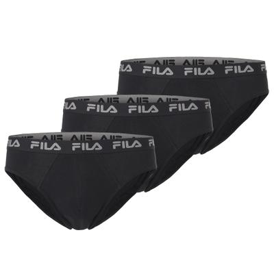 Slip FILA "MAN BRIEF", Herren, Gr. XL, Jersey, schwarz, Jersey, Obermaterial: 95% Baumwolle, 5% Elasthan, bedruckt, unifarben, körpernah, Unterhosen Slip, elastischer Logobund