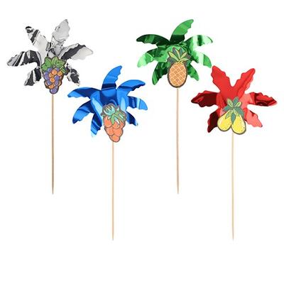 Papstar 50 Deko-Picker 19,5 cm farbig sortiert "Palmblätter"