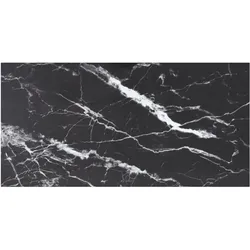 vidaXL Tischplatte Schwarz 100x50 cm 6 mm Hartglas in Marmoroptik
