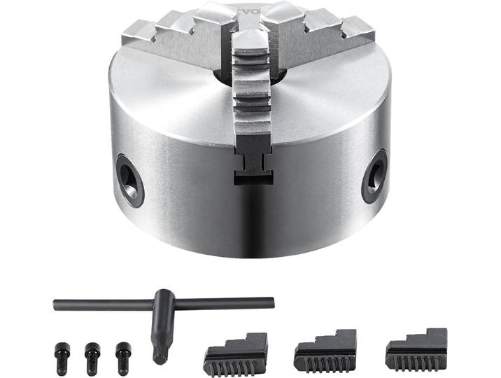 Mandrin de tour VEVOR K11-160 160mm Mandrin à trois mors HT300-Matériau 3 Mandrin à mors Plage de serrage 3\,5-160mm 3 mors\, 20Cr\, ≥53HRC φ45mm Alésage Mandrin de serrage Tour à bois Auto-centrant