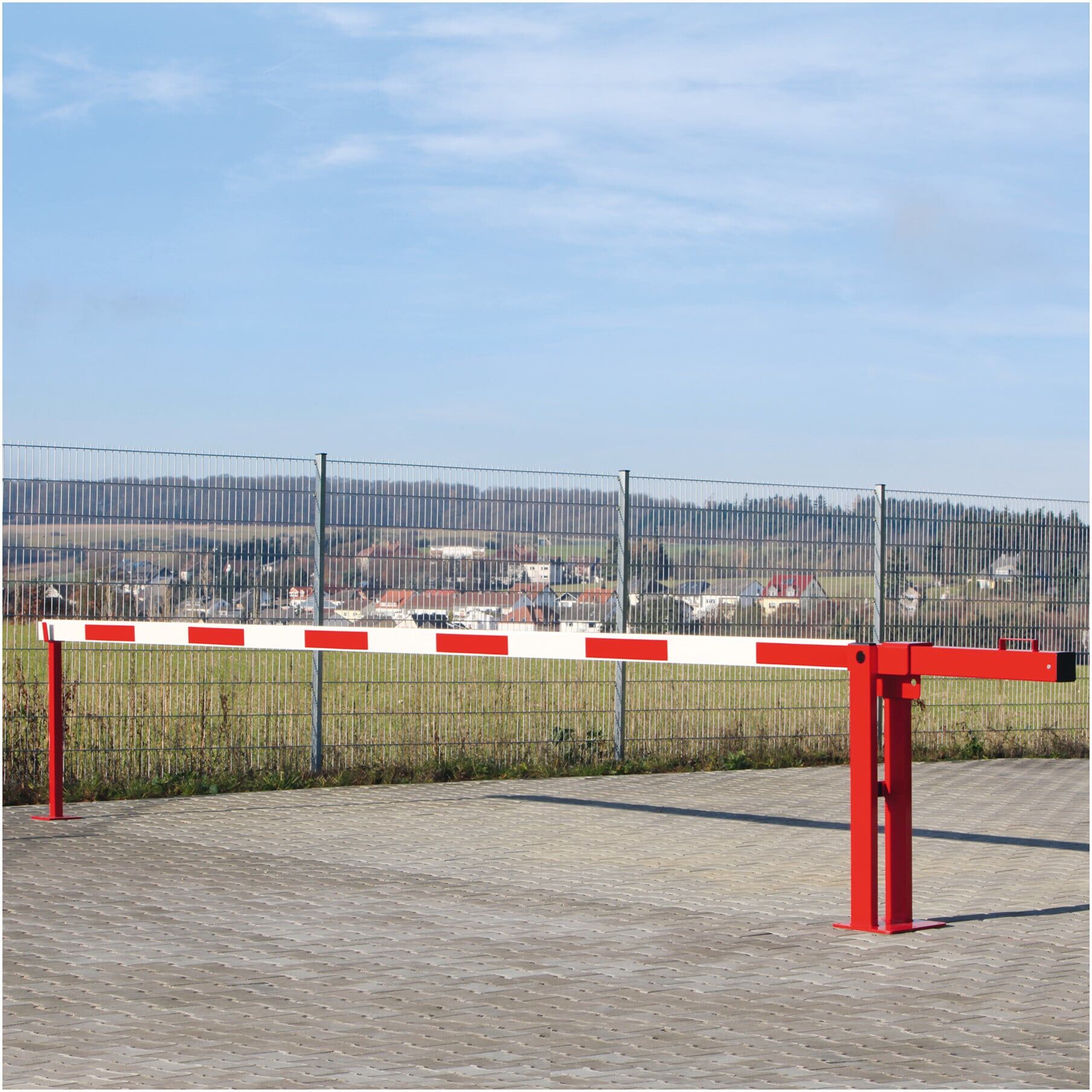 MORAVIA Systemschranke COMPACT Gegengewicht Auflagepfosten rot-weiß 6500mm (226.24.133)