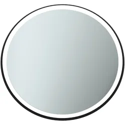 Ideal Standard Spiegel Conca rund mit Ambientelicht, Rahmen schwarz, 30W, 650x60mm