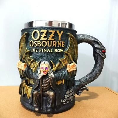 Uplifted Finds Retro 3D Resin Mug Ozzy Osbourne The Final Bow Ornament Stainless Steel Interior Coffee Cup For Home Bar Restaurant Retro 3D Resin Mug Ozzy Osbourne The Final Bow Ornament Stainless Steel Interior Coffee Cup For Home Bar Restaurant