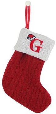 Inspired Living Cozy Knitted Mini Christmas Stocking With AZ Letter, Snowflake Design & Hanging Loop g
